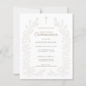 Budget Floral Cross First Holy Communion Religious (Voorkant)