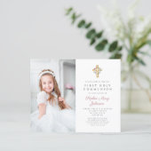 Budget Floral Cross Foto Girl First Community (Staand voorkant)