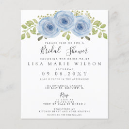 Budget Floral Dusty Blue Bridal Shower