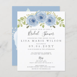 Budget Floral Dusty Blue Bridal Shower