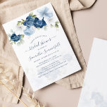 Budget Floral Dusty Blue Bridal Shower<br><div class="desc">Floral Dusty Blue Greenery Botanical Summer Herfst Modern Wedding Bridal Shower Invitations on white background with a  and elegant bloemen with script typografie Ideaal voor een speciale Bride om te vieren.</div>