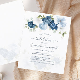 Budget Floral Dusty Blue Bridal Shower