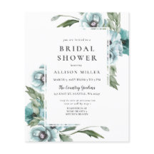 Budget Floral Dusty Blue Bridal Shower