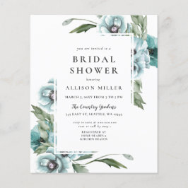 Budget Floral Dusty Blue Bridal Shower