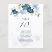Budget Floral Dusty Blue Green Table Seating Chart (Voorkant)