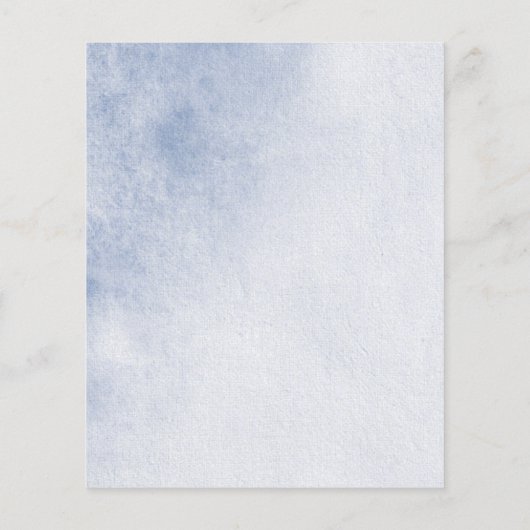 Budget Floral Dusty Blue Silver Wedding (Achterkant)