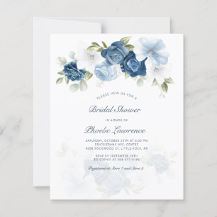 Budget Floral Dusty Blue Waterverf Vrijgezellenfee
