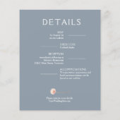 Budget Floral Dusty Blue Wedding All in One Invite (Achterkant)