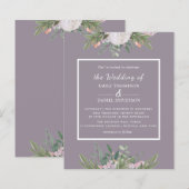Budget Floral Dusty Lavander Wedding Flyer (Voorkant / Achterkant)