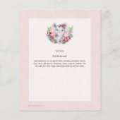BUDGET Floral Elephant Baby shower nodigt uit (Achterkant)