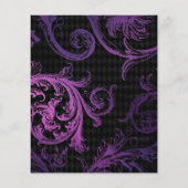 Budget Floral en Lace Gothic Wedding Invitation Flyer (Achterkant)