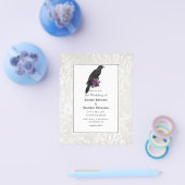 Budget Floral en Lace Gothic Wedding Invitation Flyer (Enkel)