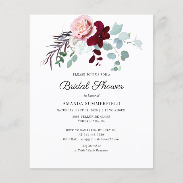 Budget Floral Eucalyptus Bridal Shower (Voorkant)