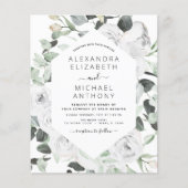 Budget Floral Eucalyptus Greenery Wedding Flyer (Voorkant)