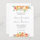 Budget Floral Fall Wedding Uitnodiging (Voorkant / Achterkant)