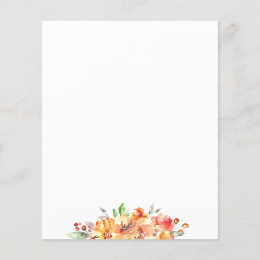 Budget Floral Fall Wedding Uitnodiging (Achterkant)