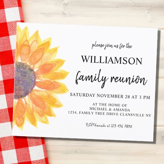 Budget Floral Familie Uitnodiging