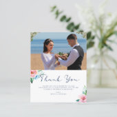 Budget Floral Foto Weddenschap Hartelijk dank (Staand voorkant)