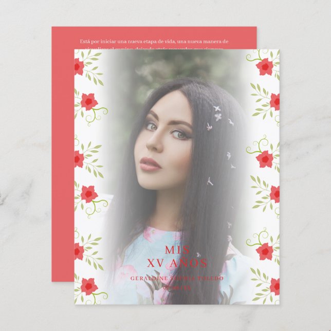 Budget Floral Garland Quinceañera Sophisticated  (Voorkant / Achterkant)