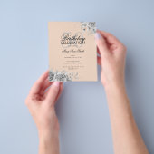 Budget Floral Glam Birthday Party Silver Blush Flyer (Hand)