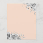 Budget Floral Glam Birthday Party Silver Blush Flyer (Achterkant)