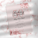 Budget Floral Glam Birthday Roos Gold Blush Briefkaart<br><div class="desc">Elegant 'Birthday Party Program' met Floral Arrangement in Roos Gold Blush met aangepaste tekst.</div>
