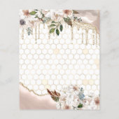 BUDGET Floral Glitter Drip Marble Baby shower Flyer (Achterkant)