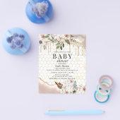 BUDGET Floral Glitter Drip Marble Baby shower Flyer (Enkel)