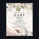 BUDGET Floral Glitter Drip Marble Baby shower Flyer<br><div class="desc">BUDGET Elegant Floral Glitter Drip Marble Baby Shower Invitations beschikt over een elegant genderneutraal waterverf floral, honingraat en glitter drip design met uw Baby shower Invitation information. Ideaal voor je speciale mama om te vieren voor de lente, zomer, winter of herfst baby's met moderne botanische bloemen en elegante scripttypografie. Ontworpen...</div>