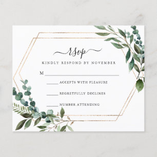 Budget Floral Gold Lijst RSVP-kaart   Flyer