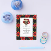 Budget Floral Gothic Wedding Invitation Flyer (Enkel)