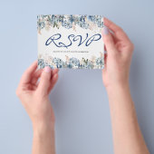 BUDGET/FLORAL & GREENERY RSVP Card-Flyer. Flyer (Hand)