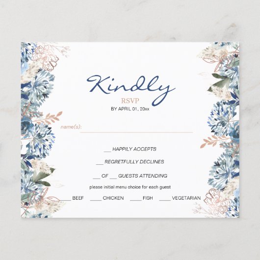 BUDGET/FLORAL & GREENERY RSVP Card-Flyer. Flyer (Achterkant)