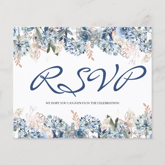 BUDGET/FLORAL & GREENERY RSVP Card-Flyer. Flyer (Voorkant)