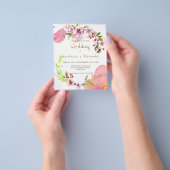 Budget/Floral & Greenery/Wedding Uitnodiging. Flye Flyer (Hand)