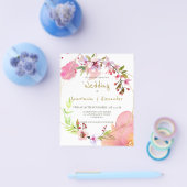 Budget/Floral & Greenery/Wedding Uitnodiging. Flye Flyer (Enkel)