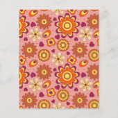 Budget Floral Groovy bruidsdouche uitnodiging Flyer (Achterkant)