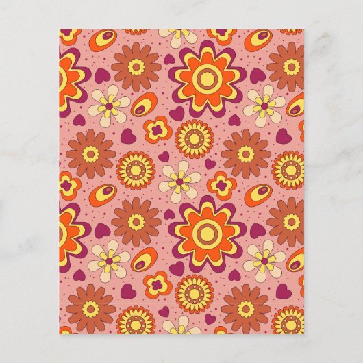 Budget Floral Groovy bruidsdouche uitnodiging Flyer (Achterkant)