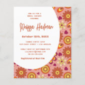 Budget Floral Groovy bruidsdouche uitnodiging Flyer (Voorkant)