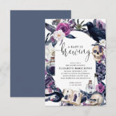 Budget Floral Halloween Baby is Brouwdouche Notitiekaartje (Voorkant / Achterkant)