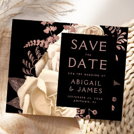 Budget Floral Ivoor Roos Gold Save the Date