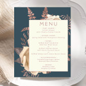 Budget Floral Ivoor Roos Goud Blauwgroen Trouwmenu