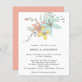 Budget Floral laat de Blauwgroen uitnodiging tot h (Voorkant / Achterkant)