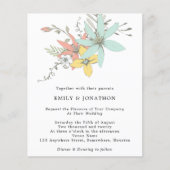 Budget Floral laat de Blauwgroen uitnodiging tot h (Voorkant)