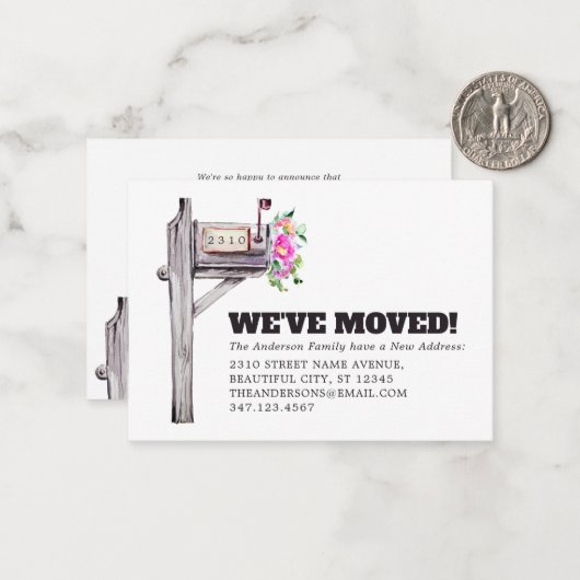 Budget Floral Mailbox New Home Moving Aankondiging (Voorkant / Achterkant in situ)