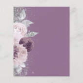Budget Floral Mauve Pink Silver Glitter Wedding (Achterkant)