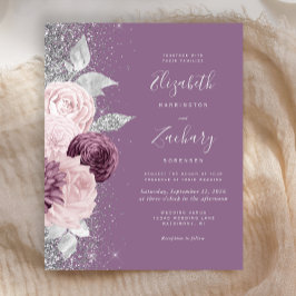 Budget Floral Mauve Pink Silver Glitter Wedding