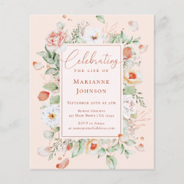 Budget Floral Memorial Viering van het leven Flyer
