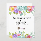 Budget Floral New Home Address Moving Announcement (Voorkant / Achterkant)