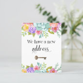 Budget Floral New Home Address Moving Announcement (Staand voorkant)